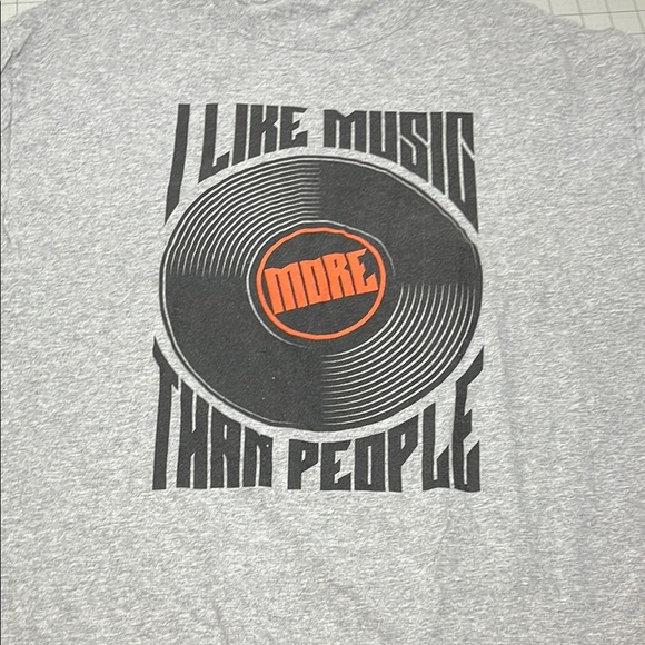 Gray Graphic T-Shirt with Music Print - Picture 5 of 6